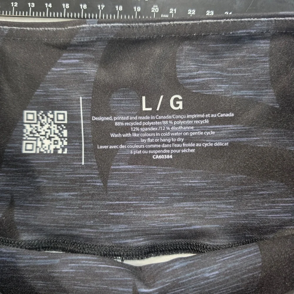 NoMiNoU‎ Indigenous Art Leggings L Large Black Red Recycled Yoga UPF 50 NWT